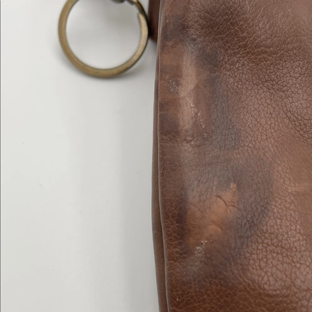 FRYE AND CO. Brown Leather Crossbody with Stud Accents